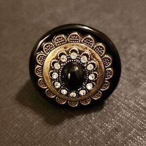 Black ⚫️ Mosiac Acrylic Ring Sz 7.25